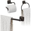 Amerock | Oil Rubbed Bronze | Stature | Towel Bar | 18 inch (457 mm) | 3 Piece | Bathroom Accessories Set