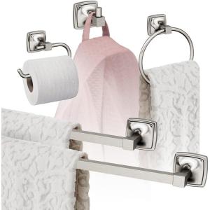 Amerock | Brushed Nickel | Stature | 5 Piece | Bathroom Accessories Set