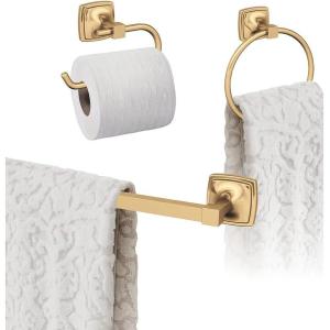 Amerock | Champagne Bronze | Stature | Towel Bar | 18 inch (457 mm) | 3 Piece | Bathroom Accessories Set