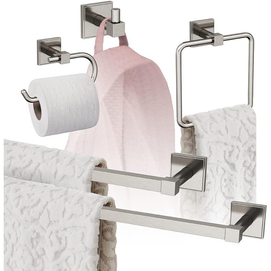 image:imageAmerock Brushed Nickel Appoint 5 Piece Bathroom Accessories Set