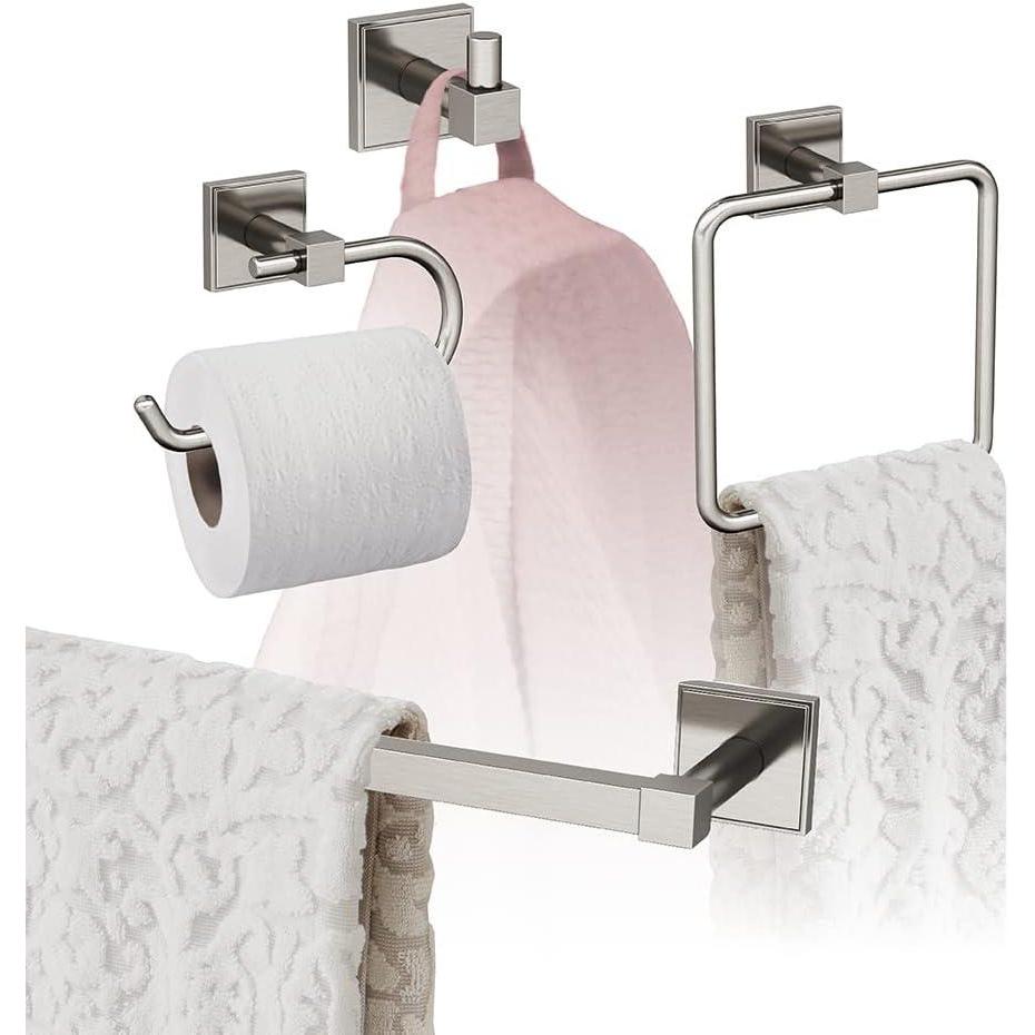 image:imageAmerock Brushed Nickel Appoint Towel Bar 18 inch 457 mm 4 Piece Bathroom Accessories Set