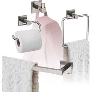 Amerock | Brushed Nickel | Appoint | Towel Bar | 18 inch (457 mm) | 4 Piece | Bathroom Accessories Set