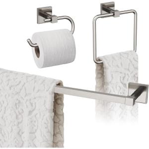 Amerock | Brushed Nickel | Appoint | Towel Bar | 24 inch (610 mm) | 3 Piece | Bathroom Accessories Set