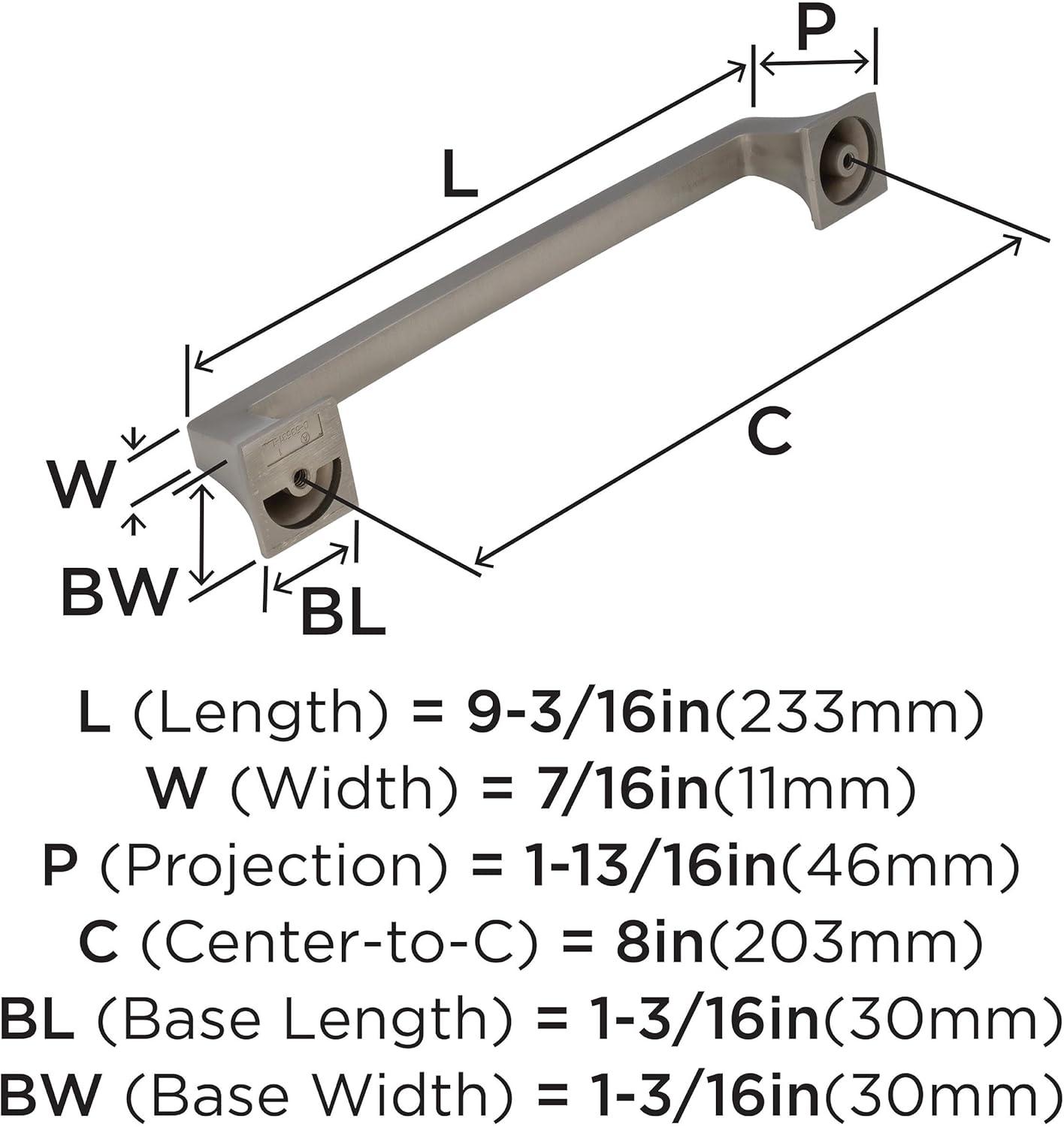 image:imageAmerock Appliance Pull Satin Nickel 8 inch 203 mm Center to Center Mulholland 1 Pack Drawer Pull Drawer Handle Cabinet HardwareSatin Nickel