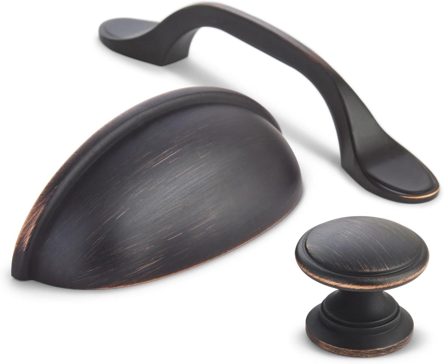 image:imageAmerock Cabinet Cup Pull Oil Rubbed Bronze 3 inch 76 mm Center to Center Ravino 10 Pack Drawer Pull Drawer Handle Cabinet Hardware