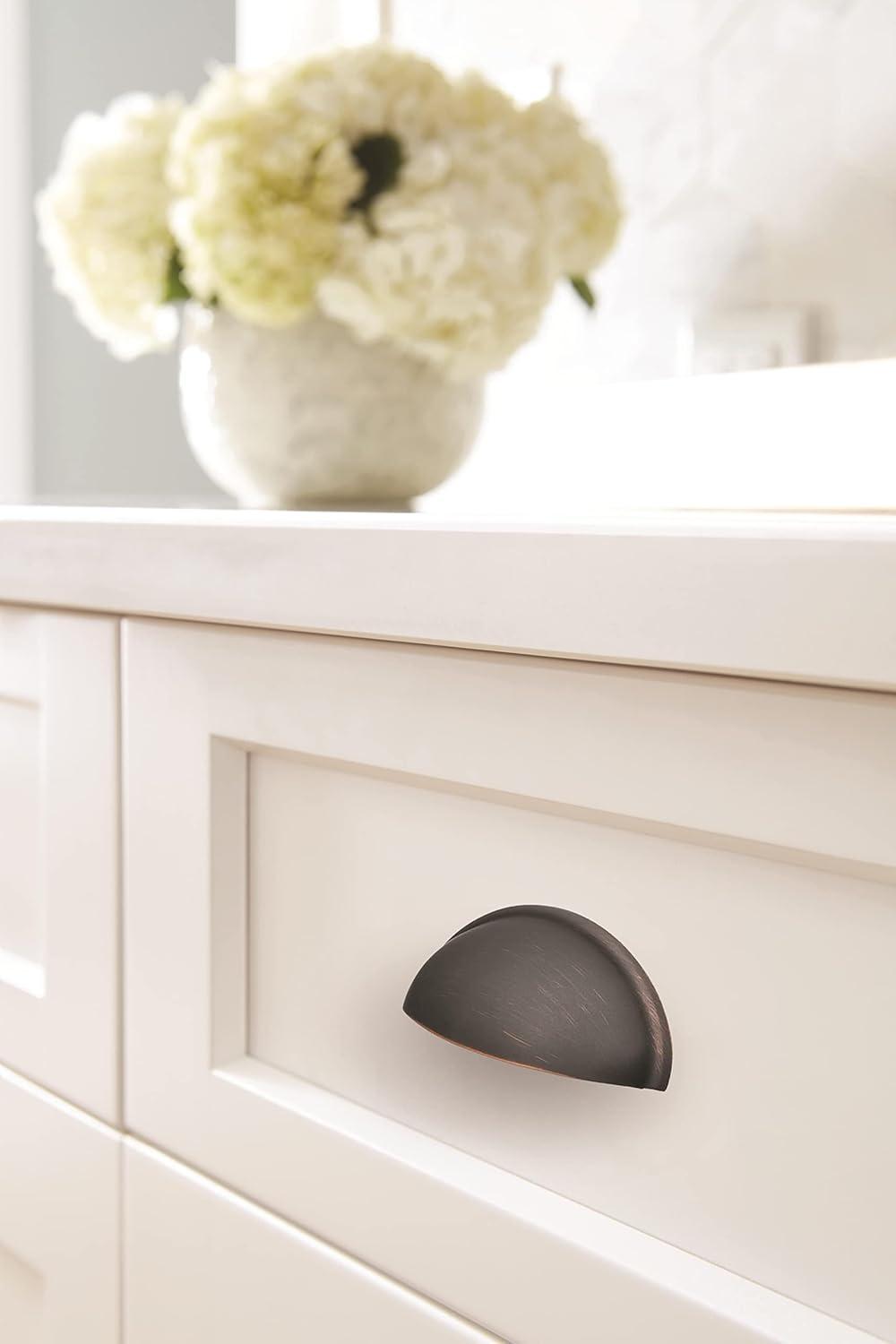 image:imageAmerock Cabinet Cup Pull Oil Rubbed Bronze 3 inch 76 mm Center to Center Ravino 5 Pack Drawer Pull Drawer Handle Cabinet Hardware
