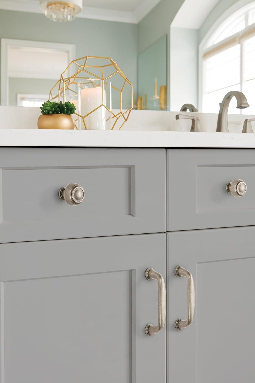 image:imageAmerock Cabinet Knob Weathered Nickel 1316 inch 30 mm Diameter Kane 1 Pack Drawer Knob Cabinet HardwareWeathered Nickel