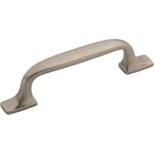 Amerock | Cabinet Pull | Aged Pewter | 3 inch (76 mm) Center to Center | Highland Ridge | 1 Pack | Drawer Pull | Drawer Handle | Cabinet Hardware(Aged Pewter)