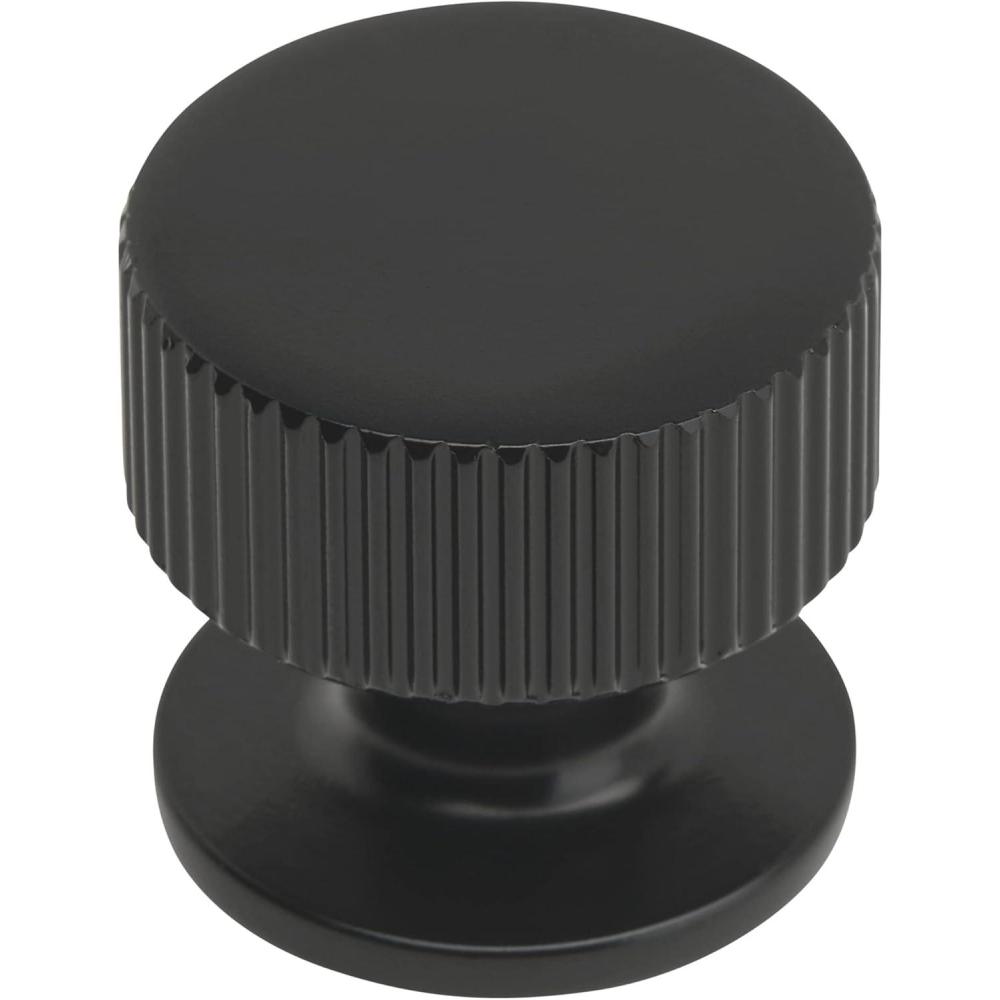 image:imageAmerock  Cabinet Knob  Black Brushed Nickel  114 inch 32 mm Diameter  Carrigan  1 Pack  Drawer Knob  Cabinet HardwareMatte Black