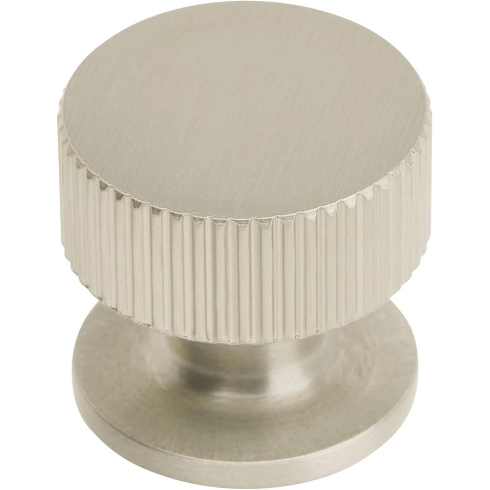 image:imageAmerock  Cabinet Knob  Black Brushed Nickel  114 inch 32 mm Diameter  Carrigan  1 Pack  Drawer Knob  Cabinet HardwareSilver Champagne