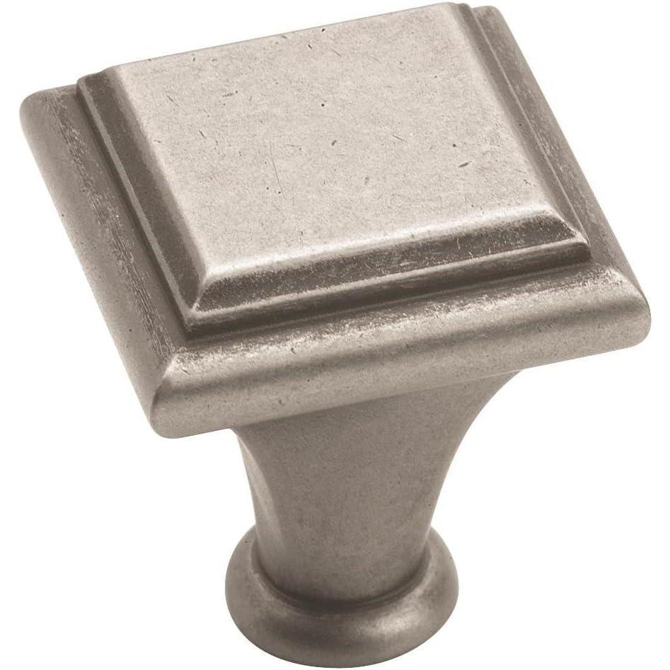 image:imageAmerock Cabinet Knob Satin Nickel 1 inch 25 mm Length Manor 1 Pack Drawer Knob Cabinet HardwareWeathered Nickel