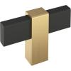 Amerock | Cabinet Knob | Black Brushed Nickel/Polished Chrome | 2-3/8 inch (60 mm) Length | Mulino | 1 Pack | Drawer Knob | Cabinet Hardware(Matte Black/Champagne Bronze)