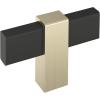 Amerock | Cabinet Knob | Black Brushed Nickel/Polished Chrome | 2-3/8 inch (60 mm) Length | Mulino | 1 Pack | Drawer Knob | Cabinet Hardware(Matte Black/Golden Champagne)
