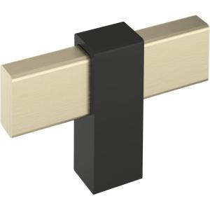 Amerock | Cabinet Knob | Black Brushed Nickel/Polished Chrome | 2-3/8 inch (60 mm) Length | Mulino | 1 Pack | Drawer Knob | Cabinet Hardware(Golden Champagne/Matte Black)