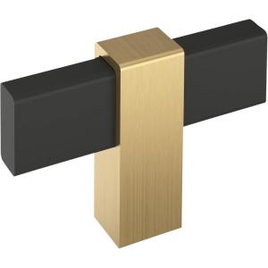 Amerock | Cabinet Knob | Black Brushed Nickel/Polished Chrome | 2-3/8 inch (60 mm) Length | Mulino | 1 Pack | Drawer Knob | Cabinet Hardware(Matte Black/Champagne Bronze)