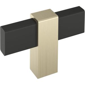 Amerock | Cabinet Knob | Black Brushed Nickel/Polished Chrome | 2-3/8 inch (60 mm) Length | Mulino | 1 Pack | Drawer Knob | Cabinet Hardware(Matte Black/Golden Champagne)