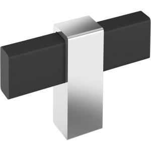 Amerock | Cabinet Knob | Black Brushed Nickel/Polished Chrome | 2-3/8 inch (60 mm) Length | Mulino | 1 Pack | Drawer Knob | Cabinet Hardware(Matte Black/Polished Chrome)