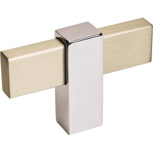 Amerock | Cabinet Knob | Black Brushed Nickel/Polished Chrome | 2-3/8 inch (60 mm) Length | Mulino | 1 Pack | Drawer Knob | Cabinet Hardware(Silver Champagne/Polished Chrome)