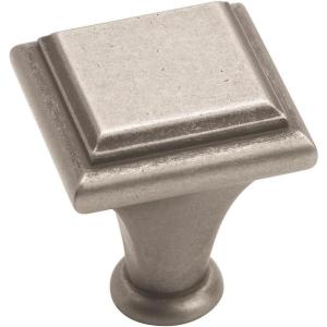 Amerock | Cabinet Knob | Satin Nickel | 1 inch (25 mm) Length | Manor | 1 Pack | Drawer Knob | Cabinet Hardware(Weathered Nickel)