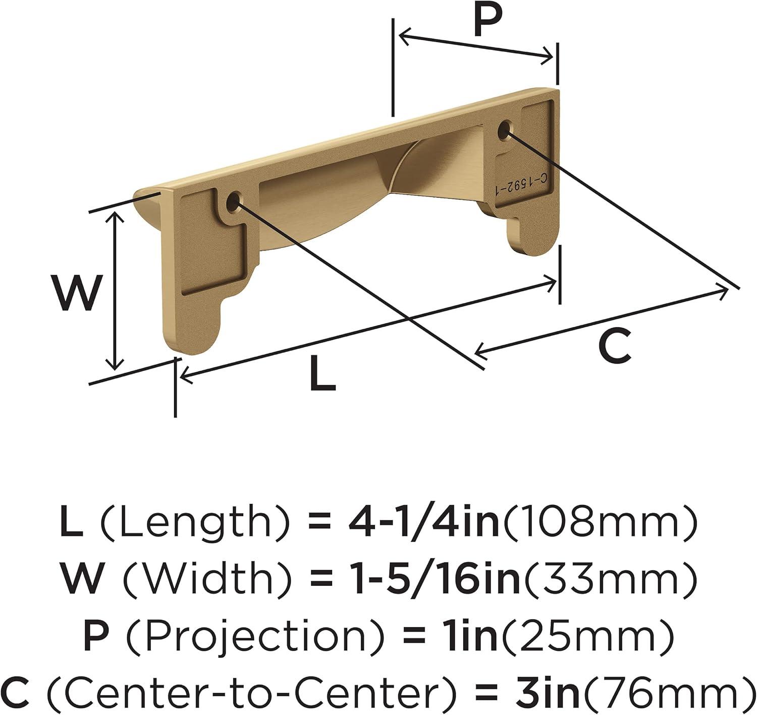 image:imageAmerock Cabinet Cup Pull Satin Nickel 3 inch 76 mm Center to Center Inspirations 1 Pack Drawer Pull Drawer Handle Cabinet HardwareChampagne Bronze