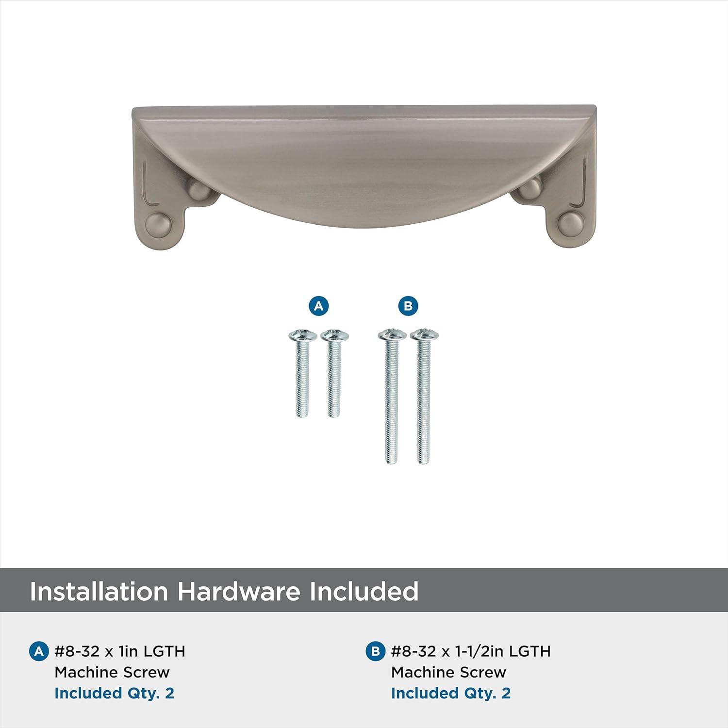 image:imageAmerock Cabinet Cup Pull Satin Nickel 3 inch 76 mm Center to Center Inspirations 1 Pack Drawer Pull Drawer Handle Cabinet HardwareSatin Nickel