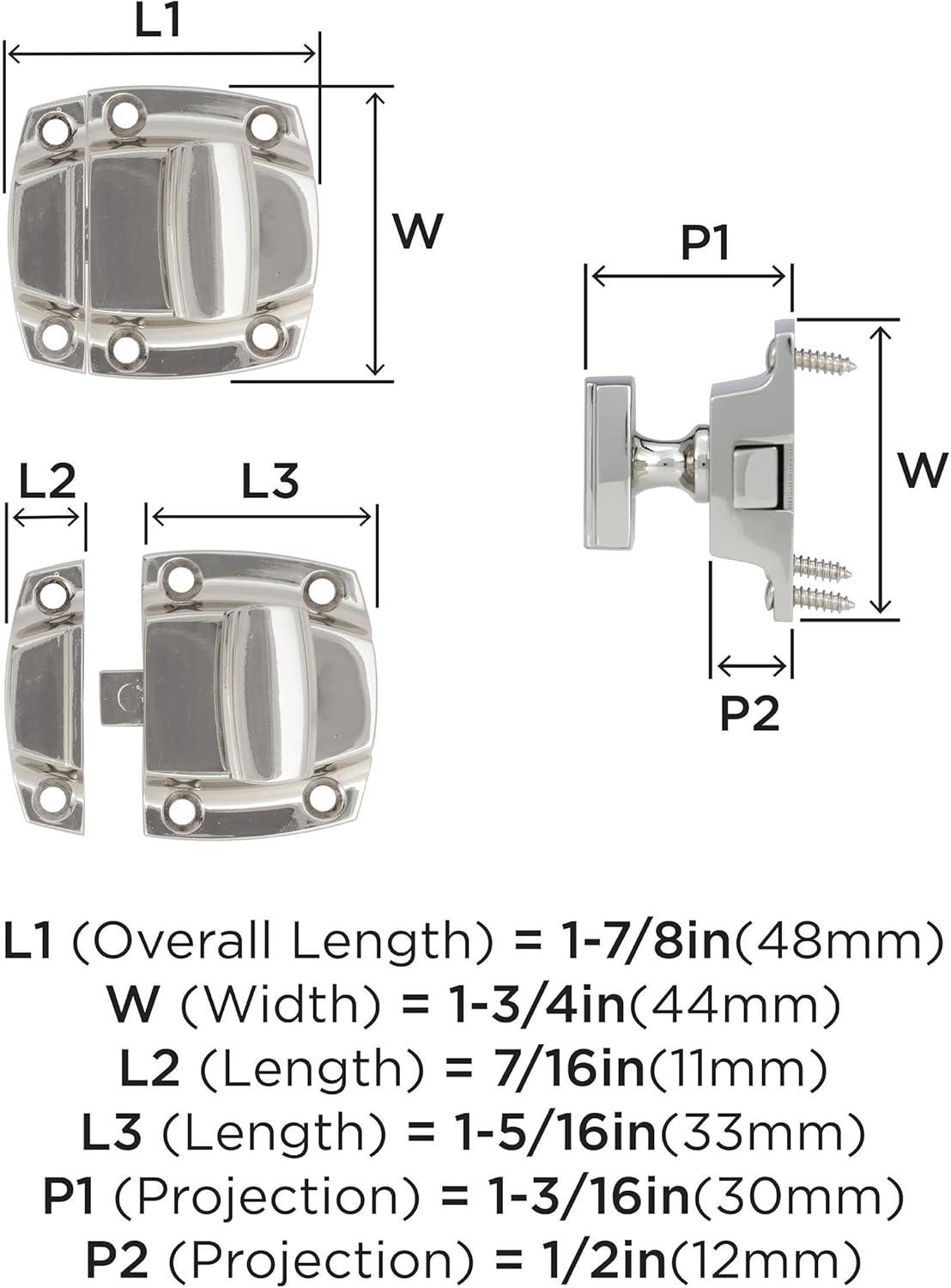 image:imageAmerock Cabinet Latch Polished Nickel 178 inch 48 mm Length Highland Ridge 1 Pack Cabinet HardwarePolished Nickel