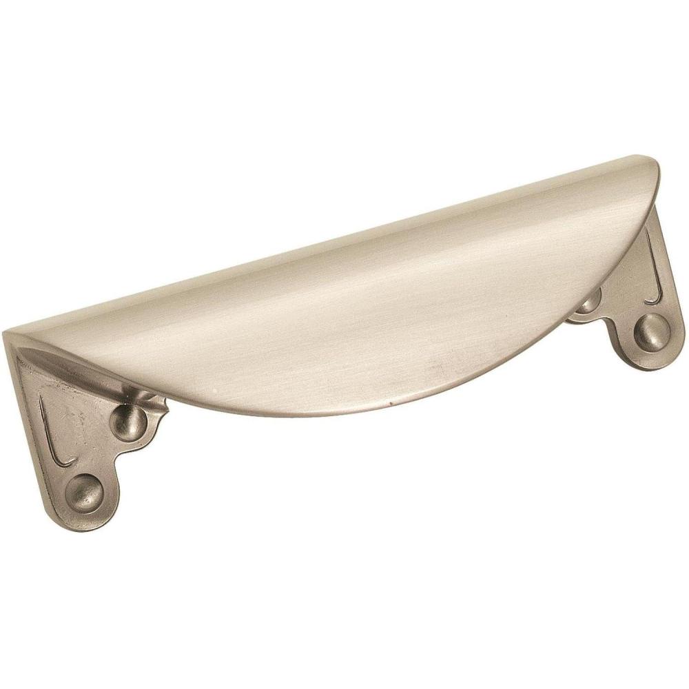 image:imageAmerock Cabinet Cup Pull Satin Nickel 3 inch 76 mm Center to Center Inspirations 1 Pack Drawer Pull Drawer Handle Cabinet HardwareSatin Nickel