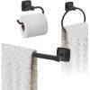 Amerock | Matte Black | Stature | Towel Bar | 18 inch (457 mm) | 3 Piece | Bathroom Accessories Set