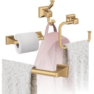 Amerock | Champagne Bronze | Mulholland | Towel Bar | 18 inch (457 mm) | 4 Piece | Bathroom Accessories Set