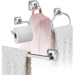 Amerock | Chrome | Stature | Towel Bar | 18 inch (457 mm) | 4 Piece | Bathroom Accessories Set
