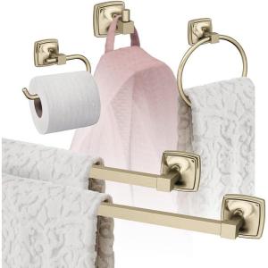 Amerock | Golden Champagne | Stature | 5 Piece | Bathroom Accessories Set