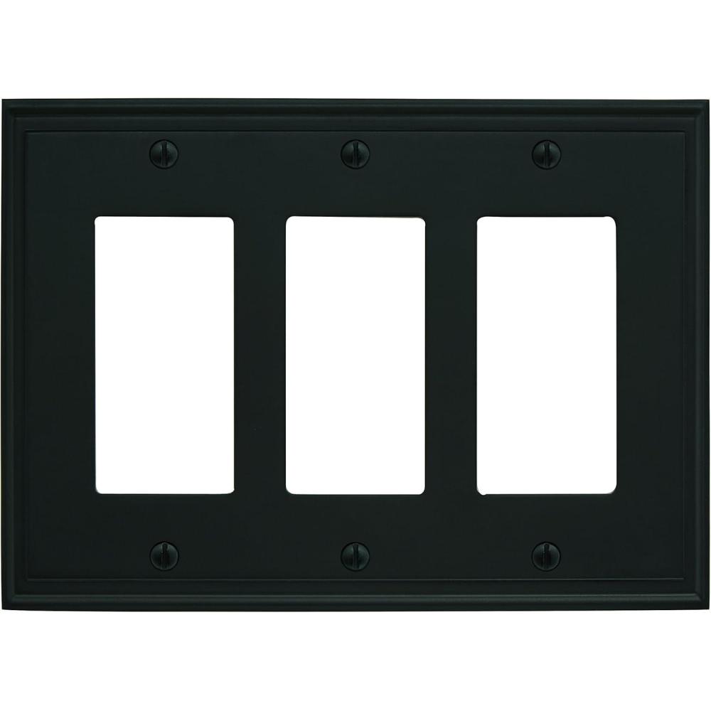 image:imageAmerock Wall Plate Black Bronze 3 Rocker Switch Plate Cover Mulholland 1 Pack Decora Wall Plate Light Switch Cover