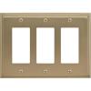 Amerock | Wall Plate | Golden Champagne | 3 Rocker Switch Plate Cover | Mulholland | 1 Pack | Decora Wall Plate | Light Switch Cover