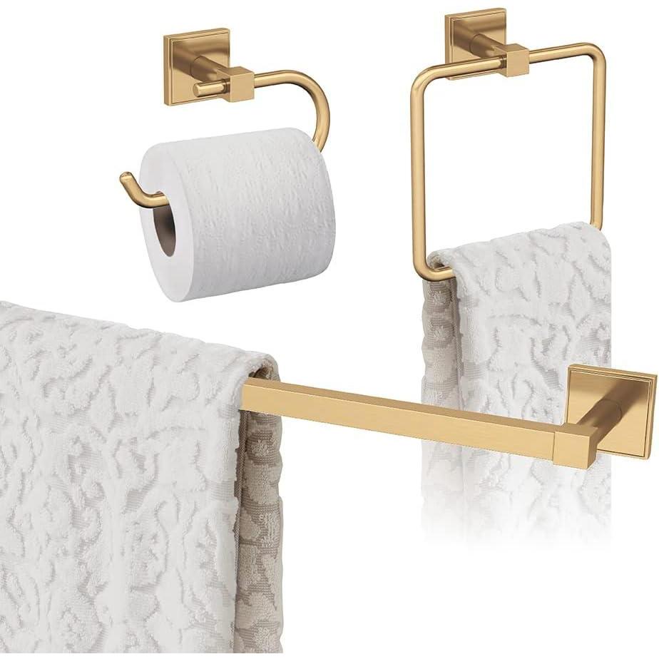 image:imageAmerock  Champagne Bronze  Appoint  Towel Bar  24 inch 610 mm  3 Piece  Bathroom Accessories Set