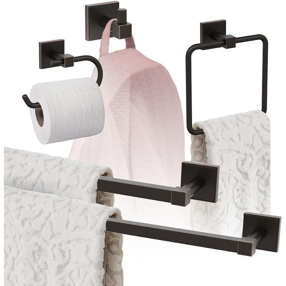 image:imageAmerock Oil Rubbed Bronze Appoint 5 Piece Bathroom Accessories Set