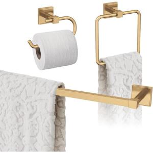 Amerock | Champagne Bronze | Appoint | Towel Bar | 24 inch (610 mm) | 3 Piece | Bathroom Accessories Set