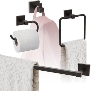 Amerock | Oil Rubbed Bronze | Appoint |Towel Bar | 24 inch (610 mm) | 4 Piece | Bathroom Accessories Set