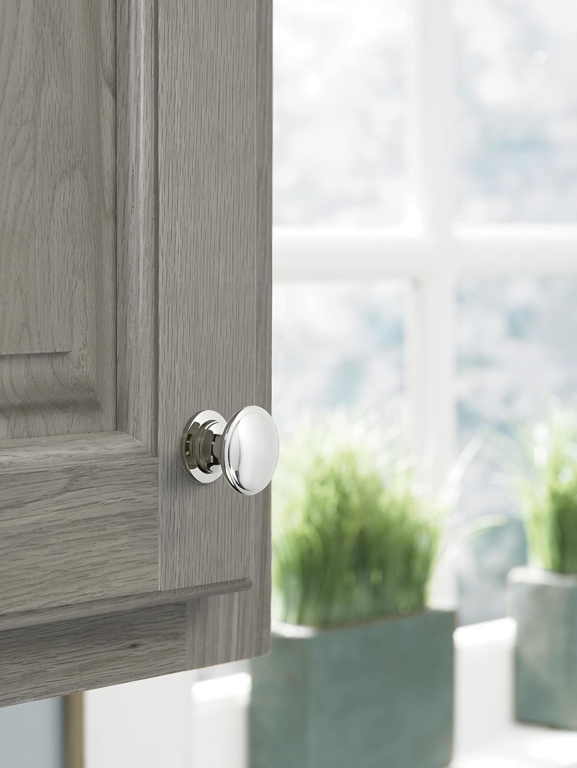image:imageAmerock Cabinet Knob Polished Chrome 114 inch 32 mm Diameter Ravino 10 Pack Drawer Knob Cabinet Hardware