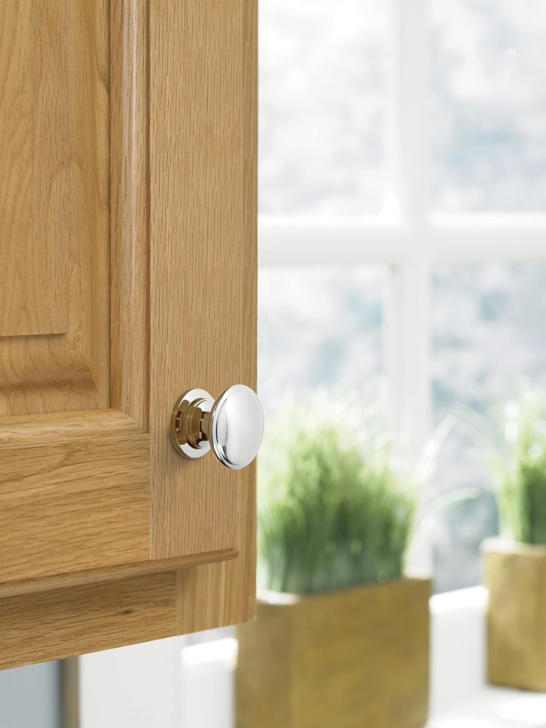image:imageAmerock Cabinet Knob Polished Chrome 114 inch 32 mm Diameter Ravino 10 Pack Drawer Knob Cabinet Hardware