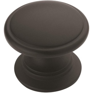 Amerock | Cabinet Knob | Matte Black | 1-1/4 inch (32 mm) Diameter | Ravino | 10 Pack | Drawer Knob | Cabinet Hardware
