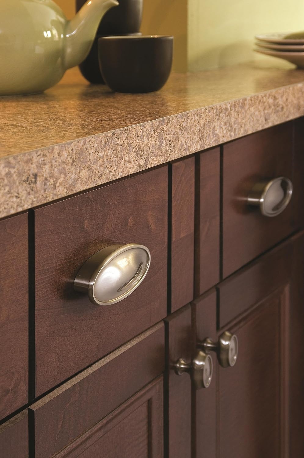 image:imageAmerock Cabinet Knob Satin Nickel 112 inch 38 mm Length Manor 1 Pack Drawer Knob Cabinet HardwareSatin Nickel